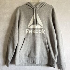 Reebok‎ Hoodie Mens Large Pullover Sweatshirt Athletic Fleece Kangaroo Pocket